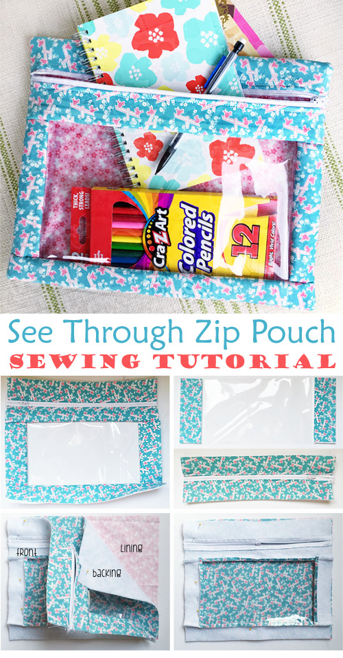 See Through Zip Pouch Tutorial