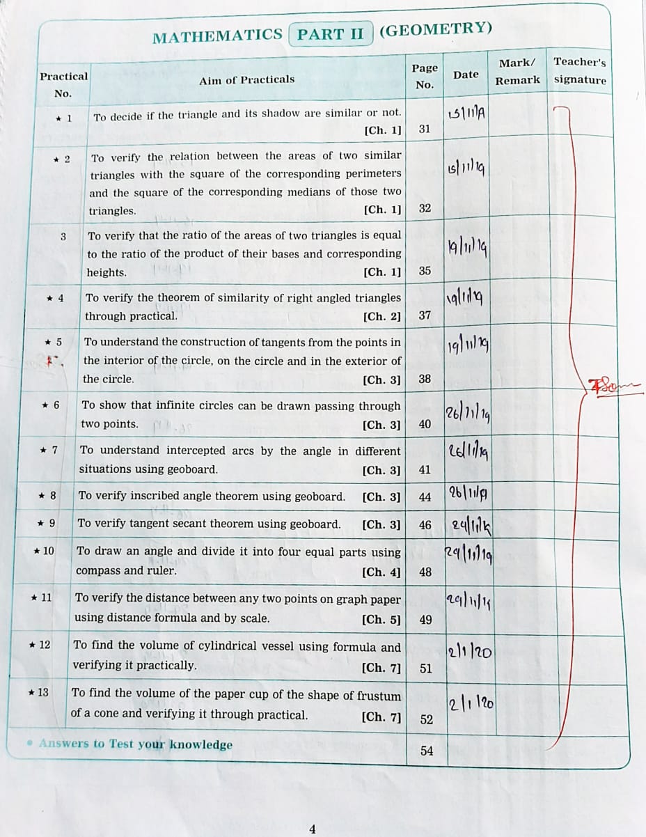 Mathematics practical book class 10 answers