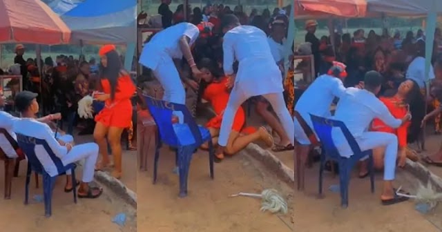 Bride collapses to the ground while giving wine to husband on wedding day (video)