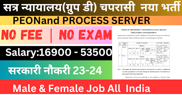 सत्र न्यायालय (GROUP D) चपरासी भर्ती 23 24 जारी/ session court group d peon recruitment 2023-24