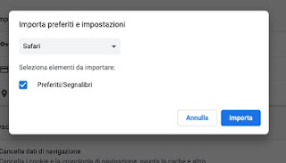 Importazione Chrome