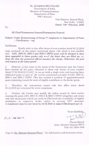  Cadre restructuring of Group C employees in Department of Posts - Clarification 