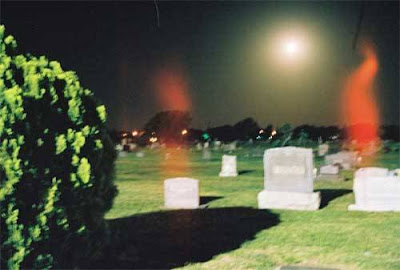 Real Ghost Photo: Ghost at a cemetery on a full moon night