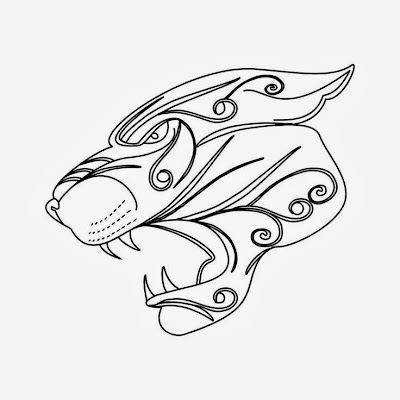Panther head tattoo stencil