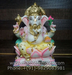white marble Ganesh Statues - Marble Temples