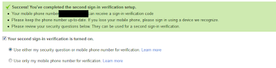 Yahoo! Second Sign-in Verification