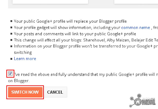 Switch Blogger Account to Google Plus - Menghilangkan Using Blogger as Unknown di dashboard blogger - sharehovel