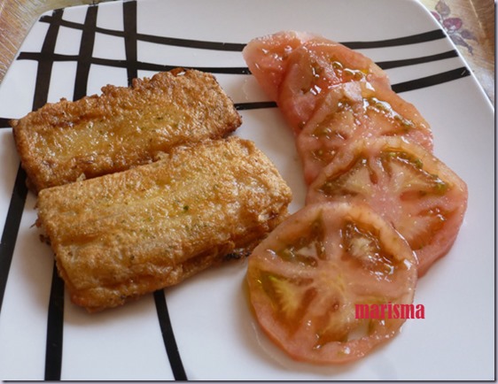 pencas de acelga rellenas y fritas,racion copia