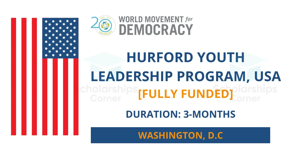 Fully-funded Hurford Youth Fellowship Program 2023 for Young Leaders