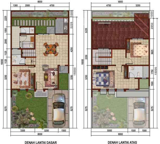 35 Denah Terbaik Rumah  Minimalis  Sederhana  2  Lantai  