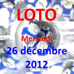 boules du LOTO - tirage du mercredi 26 décembre 2012