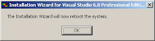 System restart by Visual Studio 6.0