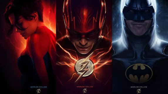 Supergirl, Flash y Batman. Los tres héroes.