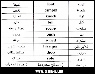 مصطلحات ببجى موبايل 2021 - كلمات لعبة ببجى