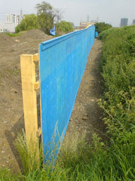 blue fence, Greenway