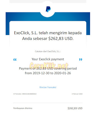 Bukti Pembayaran Exoclick Bulan Januari 2020