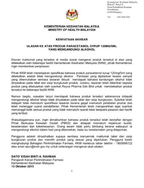 Sah Ada Alkohol - Kementerian Kesihatan Malaysia  Uh-Oh 