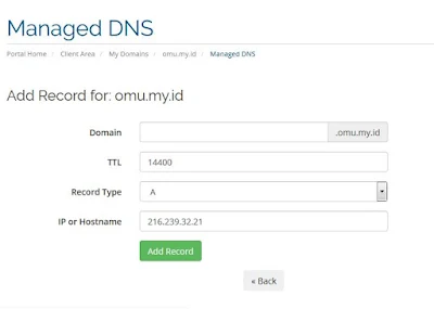 A-records DNS Blogger custom domain
