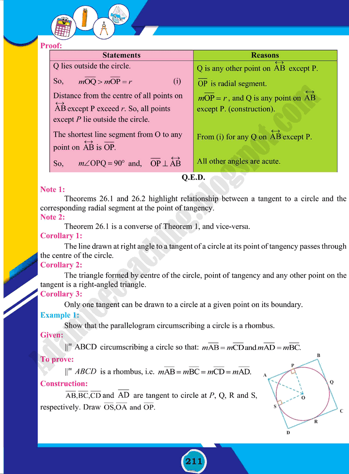 tangents-of-a-circle-mathematics-class-10th-text-book