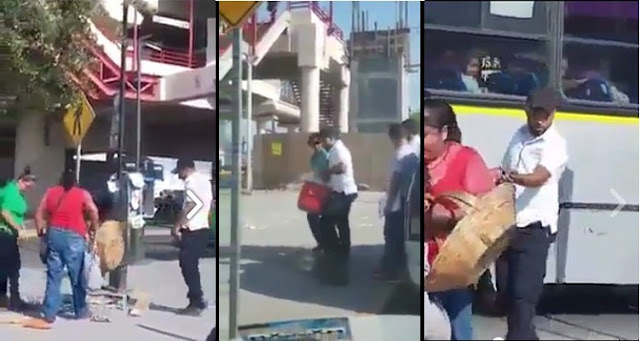 Funcionario público agrede a vendedores ambulantes, les tiro su producto (Video) 