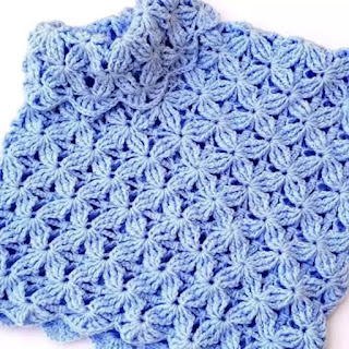 Poncho de Flores de Niña a Crochet