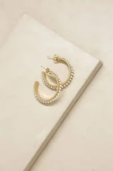 small gold hoop earring pearl