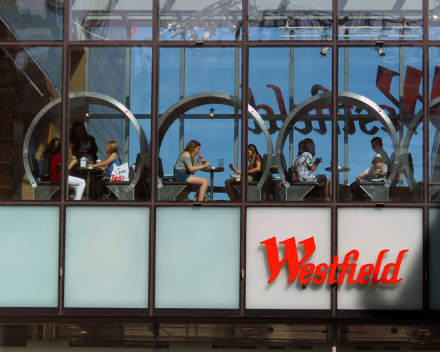 Eating at the Westfield Stratford City, Queen Elizabeth Olympic Park, Stratford, London