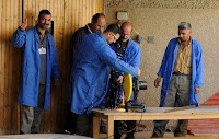 Former 'Sons of Iraq' civilian security group members learn basic mechanical skills while attending a demobilization, demilitarization and reintegration center in the Adhamiyah neighborhood of Baghdad.