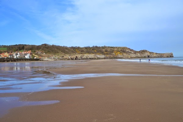 The beach behind