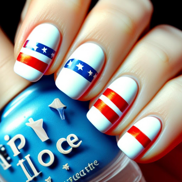 4th of July, Independence Day, American Flag, Patriotic Nails, Blue and Red Nails, Nail Design, Nail Art, Nail Ideas