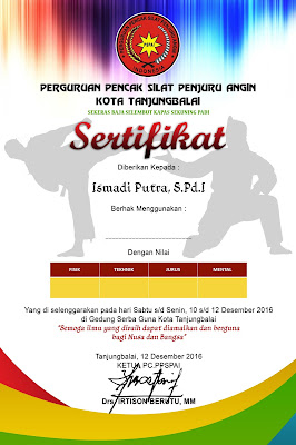 Sertifikat Pencak Silat