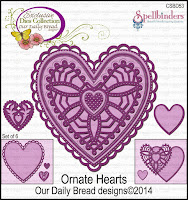 Our Daily Bread designs Custom Ornate Hearts Dies