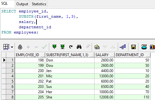 Oracle substr