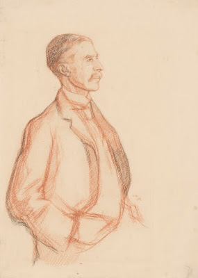 A.E. Housman  by William Rothenstein sanguine and black chalk, 1906 NPG 3873 © National Portrait Gallery, London