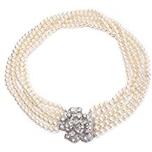 Desayuno de Audrey Hepburn en Tiffany's Pearl Collar Five Strand Flapper Costume Jewelry