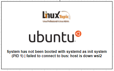 System has not been booted with systemd as init system (PID 1) | failed to connect to bus: host is down wsl2 #linuxtopic