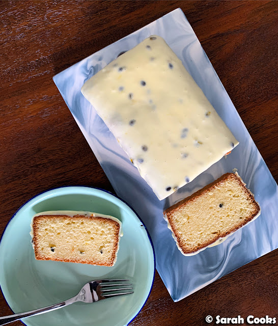 Petite Passionfruit Loaf Cake with Sour Cream Glaze