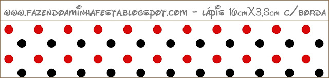 Red Polka Dots in Black and White Free Printable Labels.