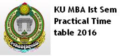 Kakatiya University MBA 1st Sem Feb 2016 Practical Exam Time Table
