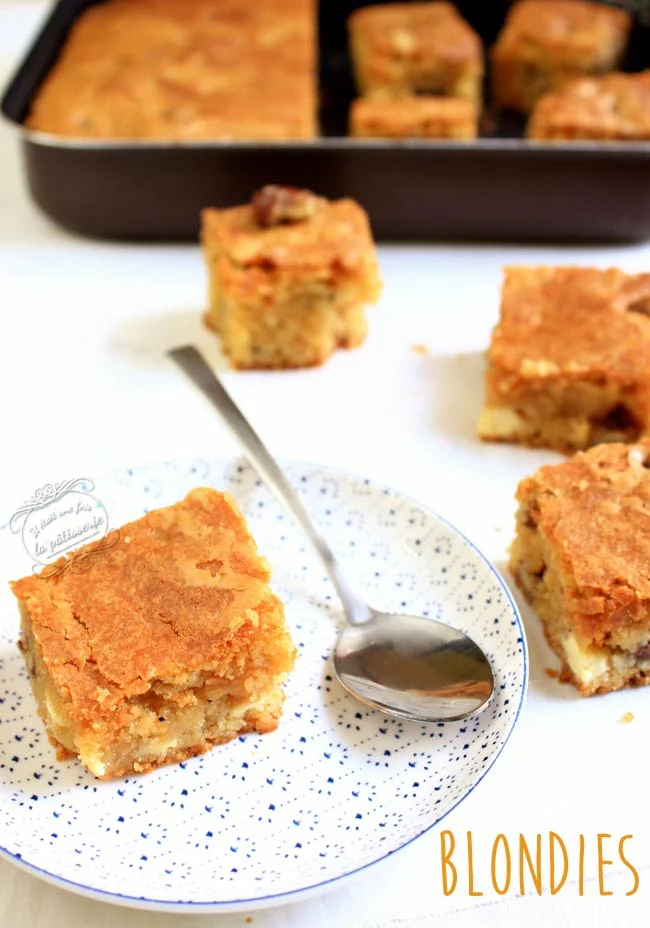 recette blondies chocolat blanc