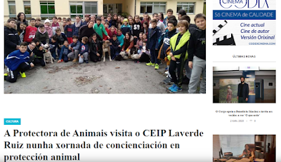  O Ceip Laverde Ruíz de Outeiro de Rei colabora coa Protectora de Animais de Lugo