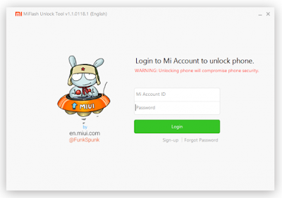 miflash unlock tool login