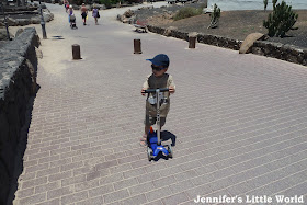 Child scooting in Lanzarote