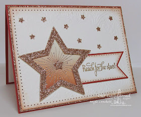 ODBD Reach for the Stars, ODBD Custom Sparkling Stars Dies, Vinatage Flourish Pattern Dies, Winter Collection Designer Paper, Card Designer Angie Crockett