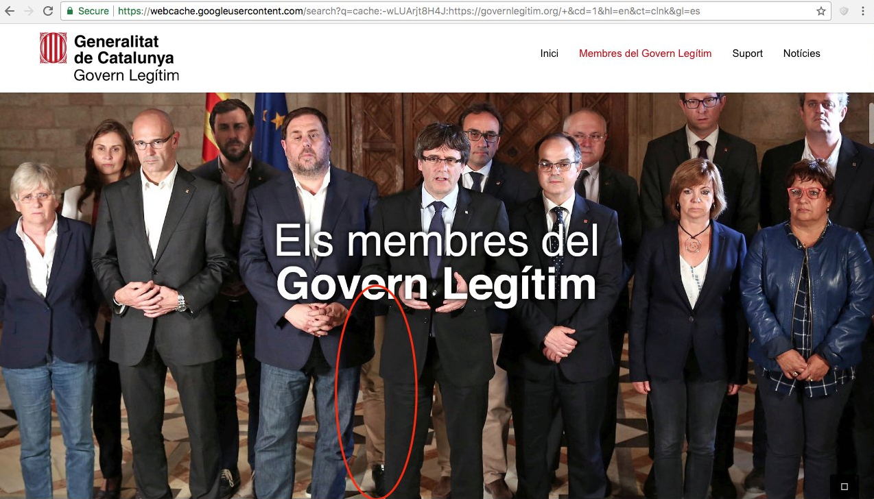 El "ex-govern" lanza una web y borran a Santi Vila de la foto oficial pero dejan sus piernas