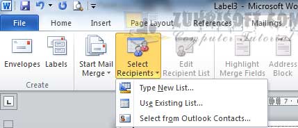 cara print label undangan 103 dengan ms. Word