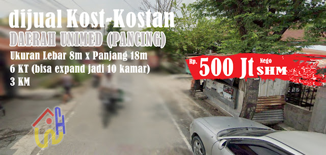 rumah kost-kostan di jual di pancing unimed