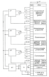 Электрическая функциональная схема регулятора-сигнализатора уровня ЭРСУ-3