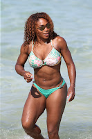 Serena Williams at Miami beach in a tiny bikini