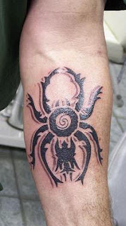 Arm Spider Tribal Tattoo Design 